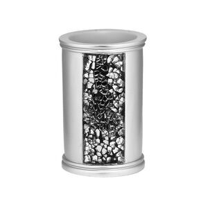 Sinatra Silver Bath Accessories Tumbler - 5"H x 3"W x 3"D